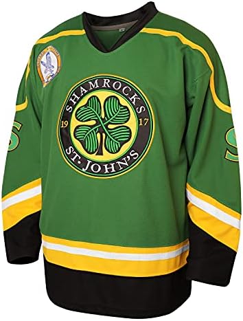 3 Ross The BOSS Rhea Hockey Jersey for Men,ST John's Shamrocks Stitched with EMHL Patch White Green Black MESOSPERO