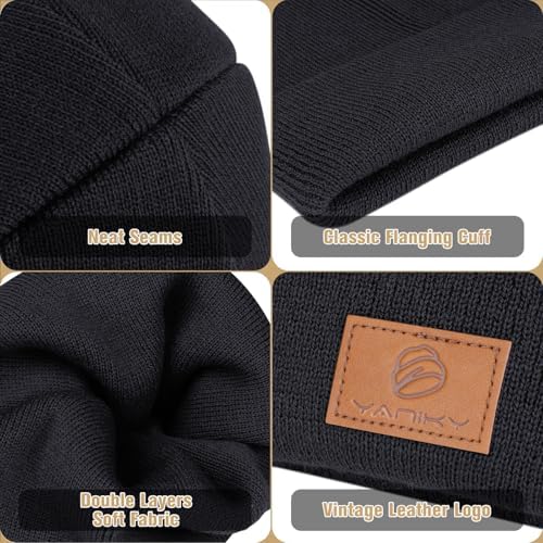 Beanie for Men Women,Cuffed Knitted Unisex Winter Hats Classic Soft Acrylic Beanie Hat Knitted Hat Vintage Skull Hat YANIKY