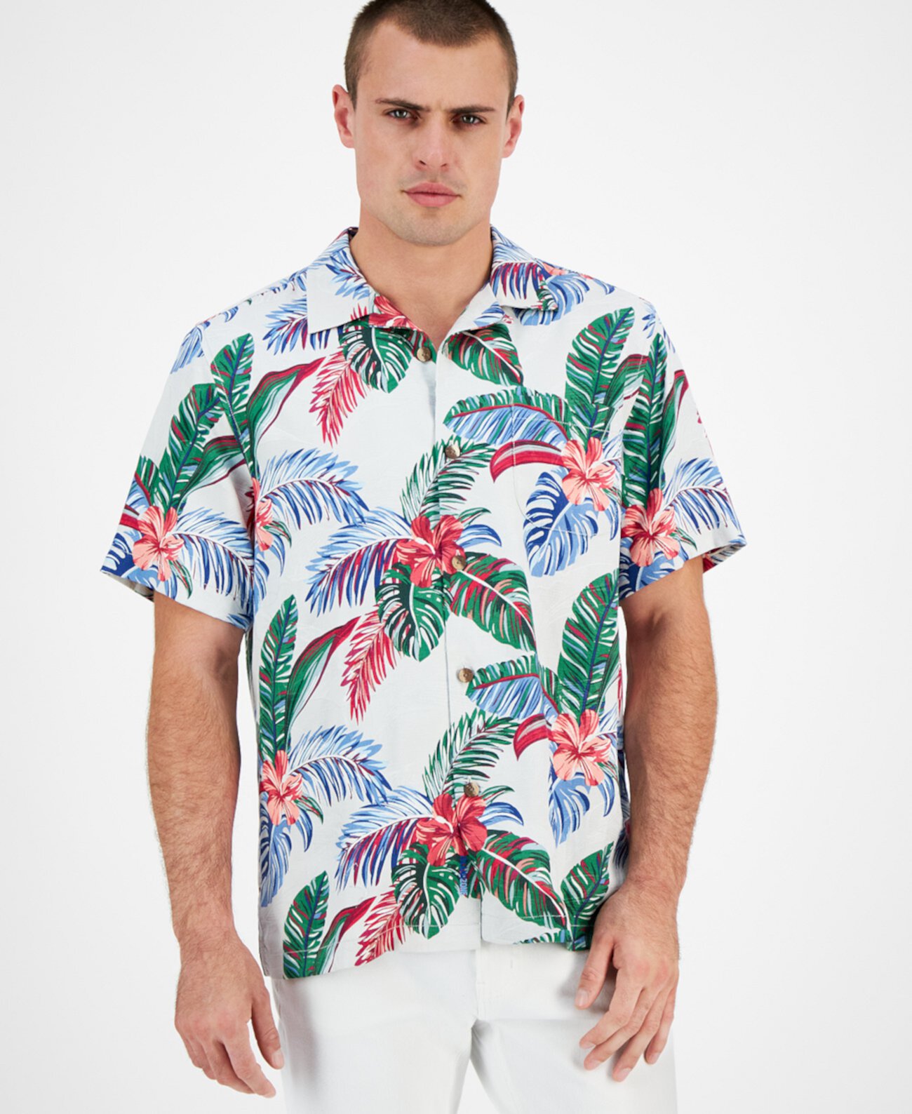 Рубашка для мужчин Frond Fusion от Tommy Bahama, 70% шелк, короткие рукава Tommy Bahama