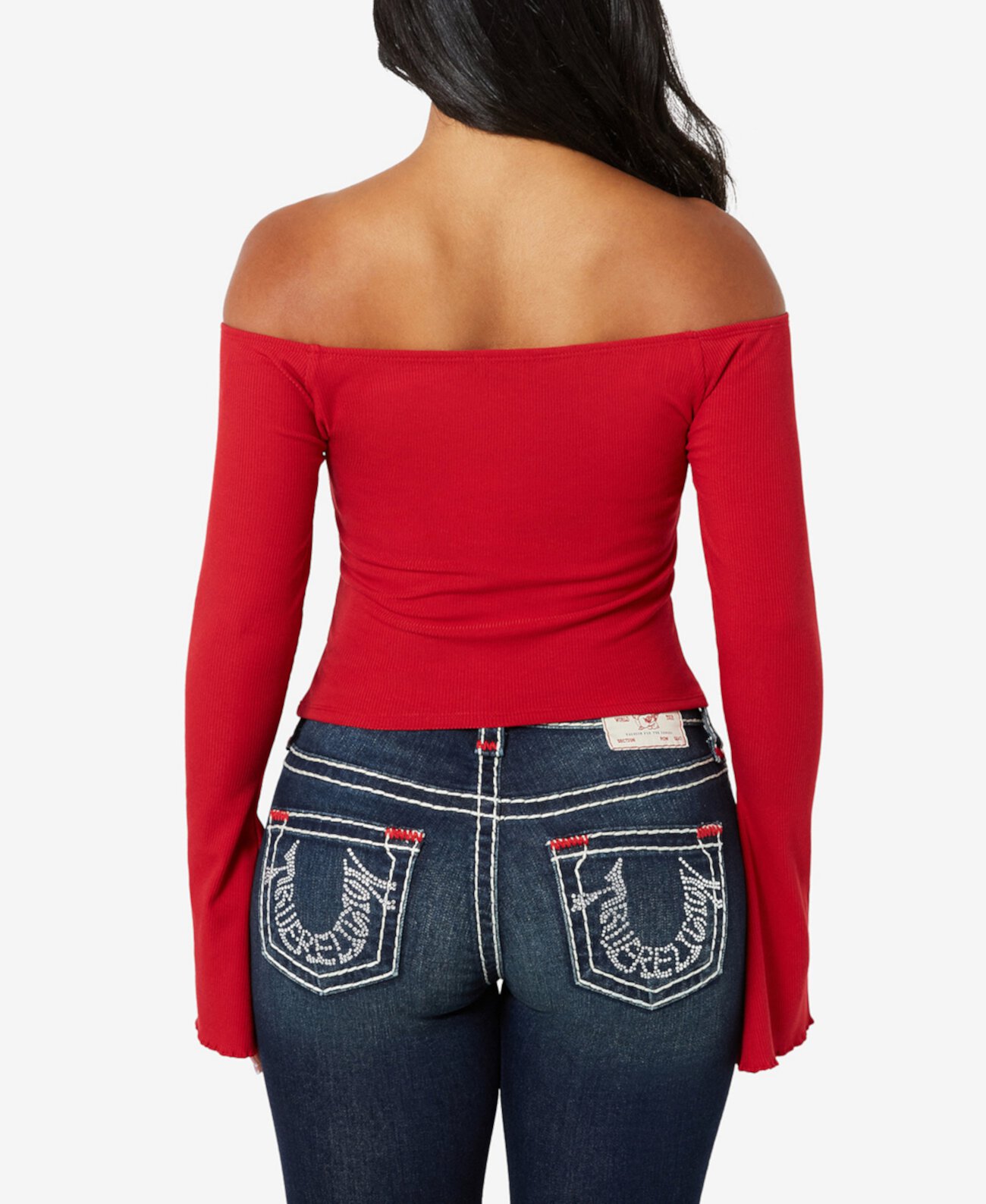 Женская Футболка True Religion Off The Shoulder Rib True Religion