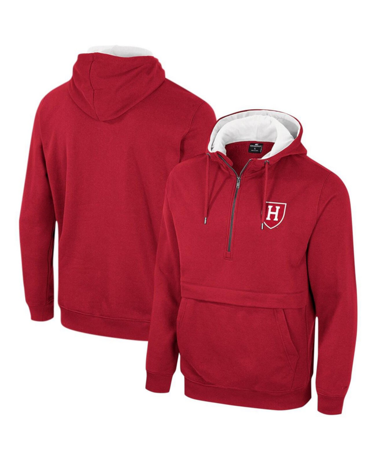 Мужское Худи Colosseum Crimson Harvard Crimson Team Half-Zip Colosseum