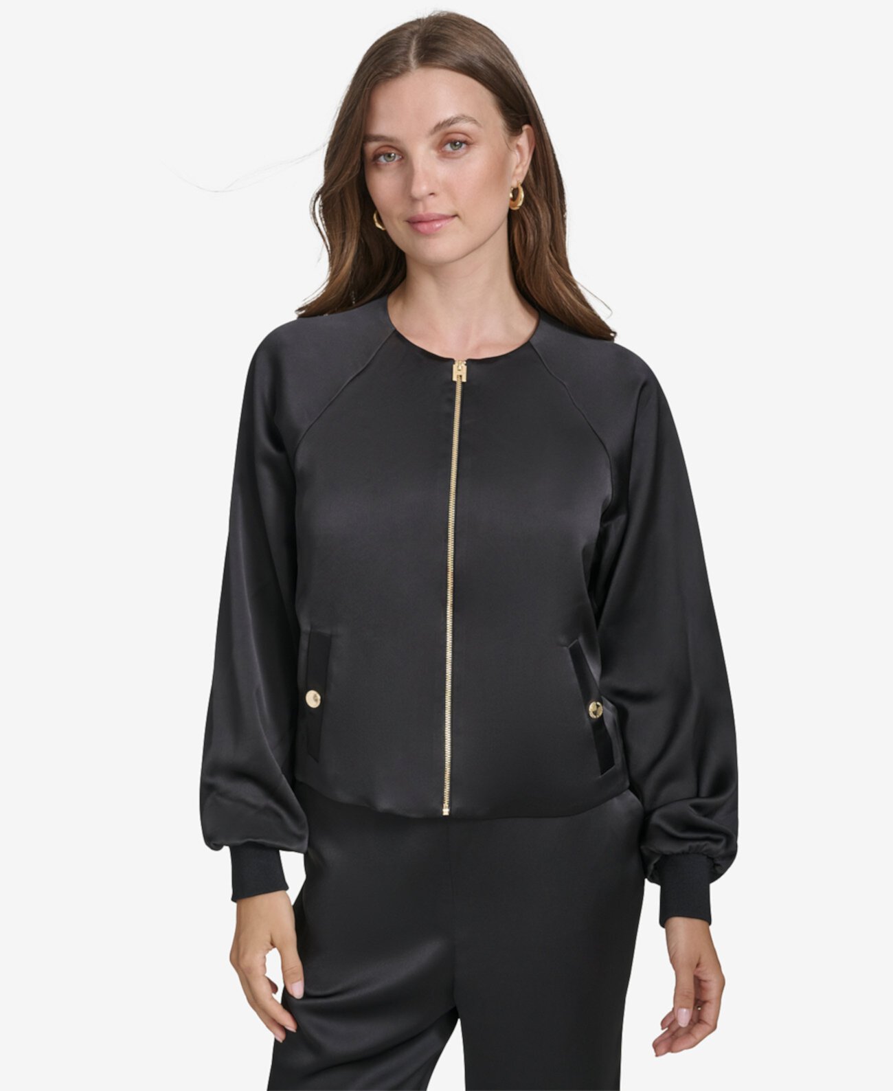 Women's Satin Bomber Jacket Halston