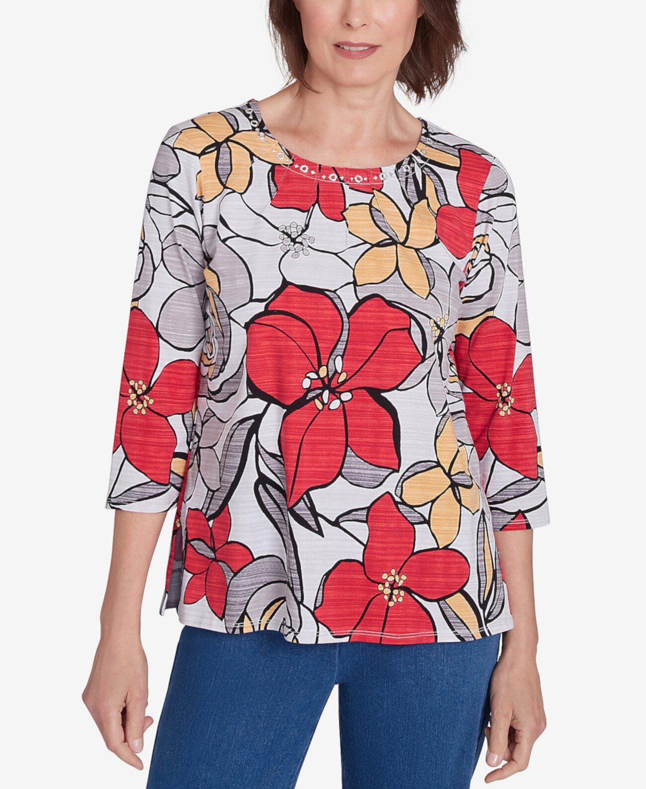 Женская Блузка Alfred Dunner Bold Floral Print Alfred Dunner