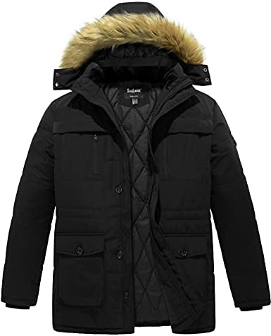 Мужской Пуховик Soularge Big and Tall Winter Warm Heavy Hooded Parka Jacket Soularge