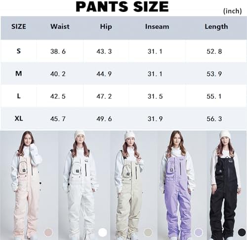 Women and Men's Ski Overalls Waterproof Snow Bibs Ski Pants Windproof Insulated Overalls Pants Outdoor Snowboard Pant Come Wonka