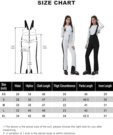 GSOU SNOW Women Ski Bib Pants Snow Overalls Snowboard Waterproof Windproof Insulated Slim Winter Warm High elasticity GSOU SNOW