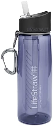 Фляга-фильтр для воды LifeStraw Go, 22oz, Темно-синяя, защита от бактерий и паразитов LifeStraw