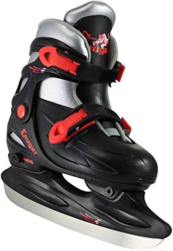 American Athletic Shoe Cougar Adjustable Hockey Skates, Black, Large (36505) American Athletic