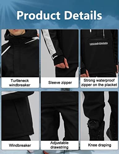 Mens Ski Suits Windproof Snowboard Ski Jacket and Pants Set Insulated Snowsuit Winter Warm Snowboarding Snow Jackets RIUIYELE