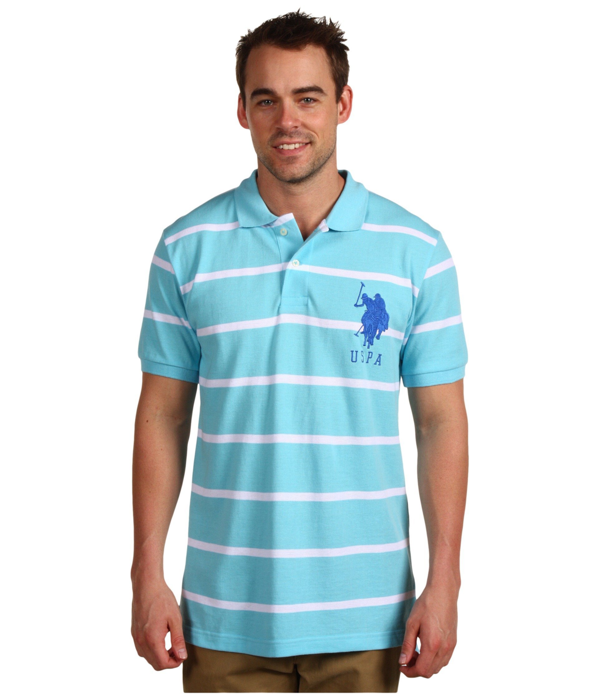 2 Color Narrow Stripe Polo U.S. POLO ASSN.