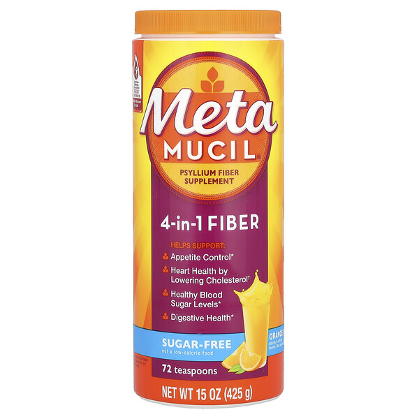 4-in-1 Fiber, Orange, 15 oz (Унции) (425 g) Metamucil