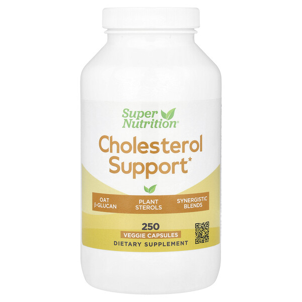 Cholesterol Support, 250 Veggie Capsules (Капсулы на растительной основе) Super Nutrition