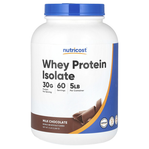 Whey Protein Isolate, Milk Chocolate , 5 lb (Фунты) (2,268 g) Nutricost