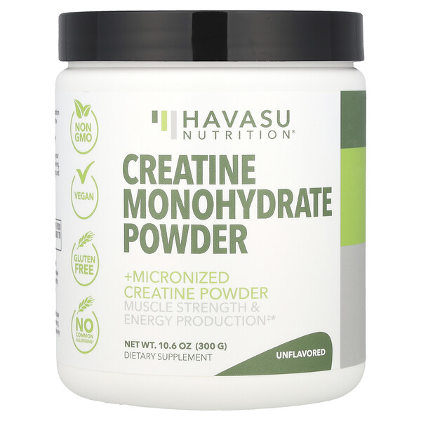 Creatine Monohydrate Powder (Порошок), Unflavored (Без вкуса), 10.06 oz (Унции) (300 g) Havasu Nutrition