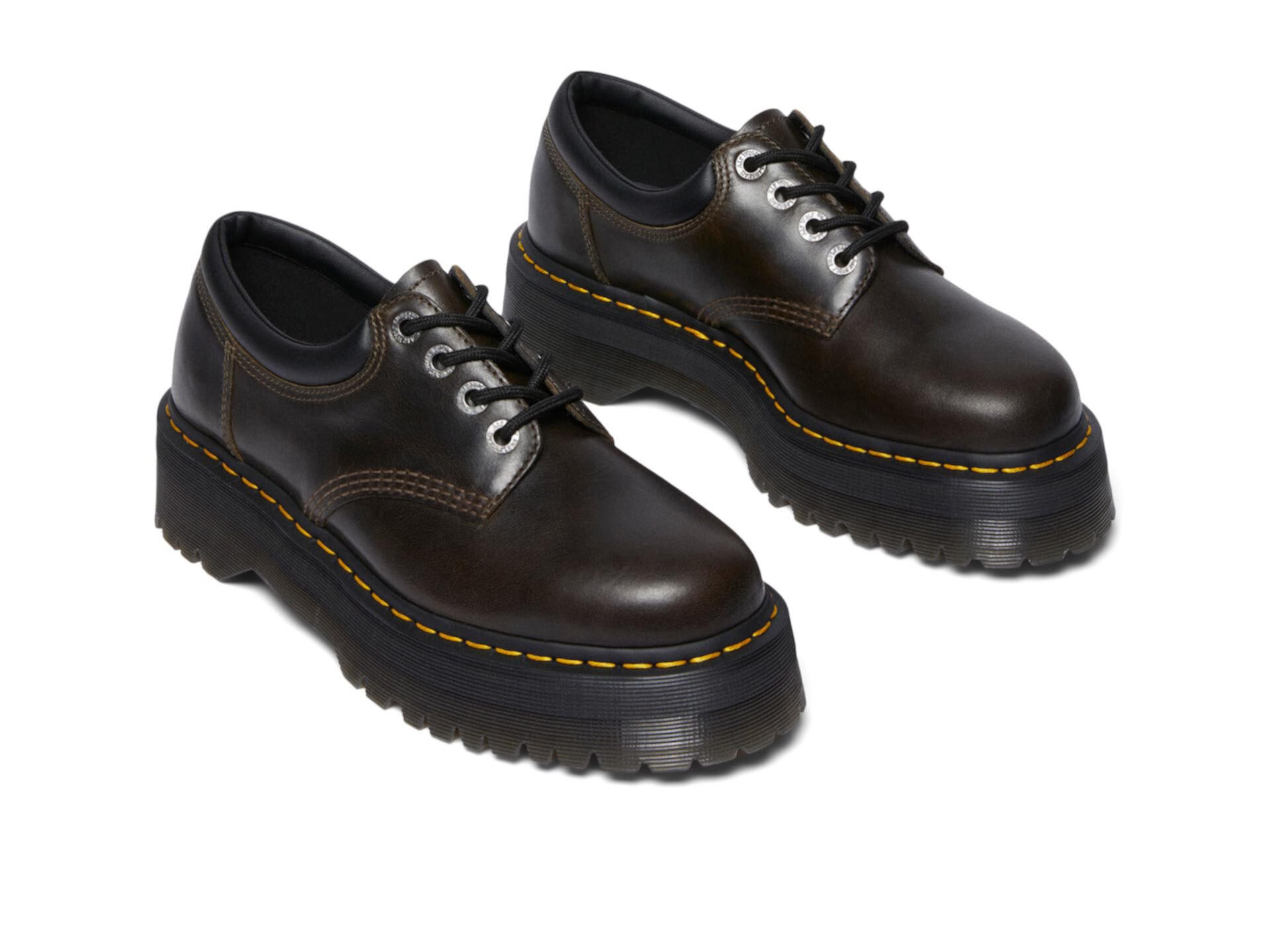 8053 Quad Leather Platform Shoes Dr. Martens