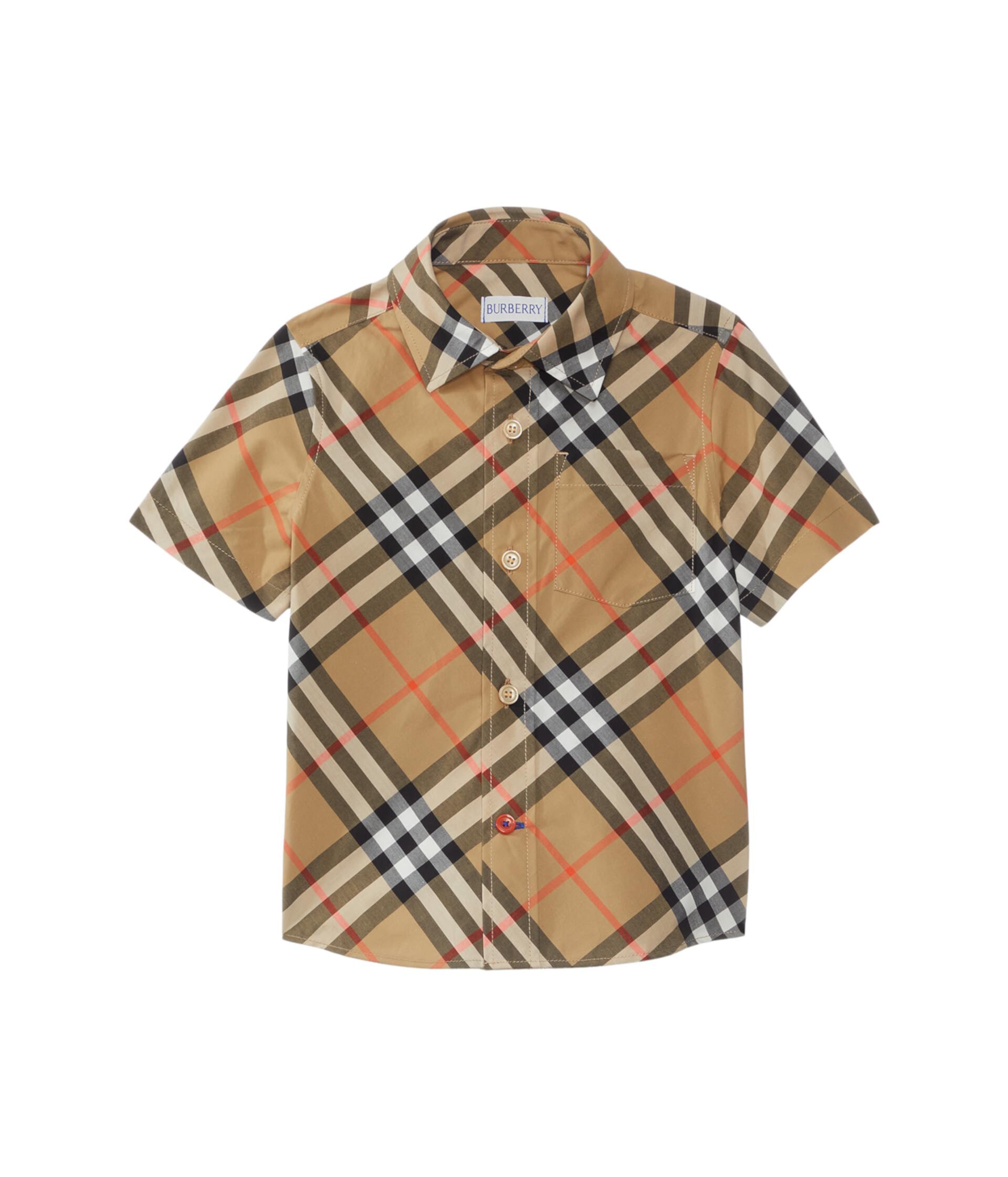 Детская Рубашка Burberry Owen Check Short Sleeve Button Down Burberry