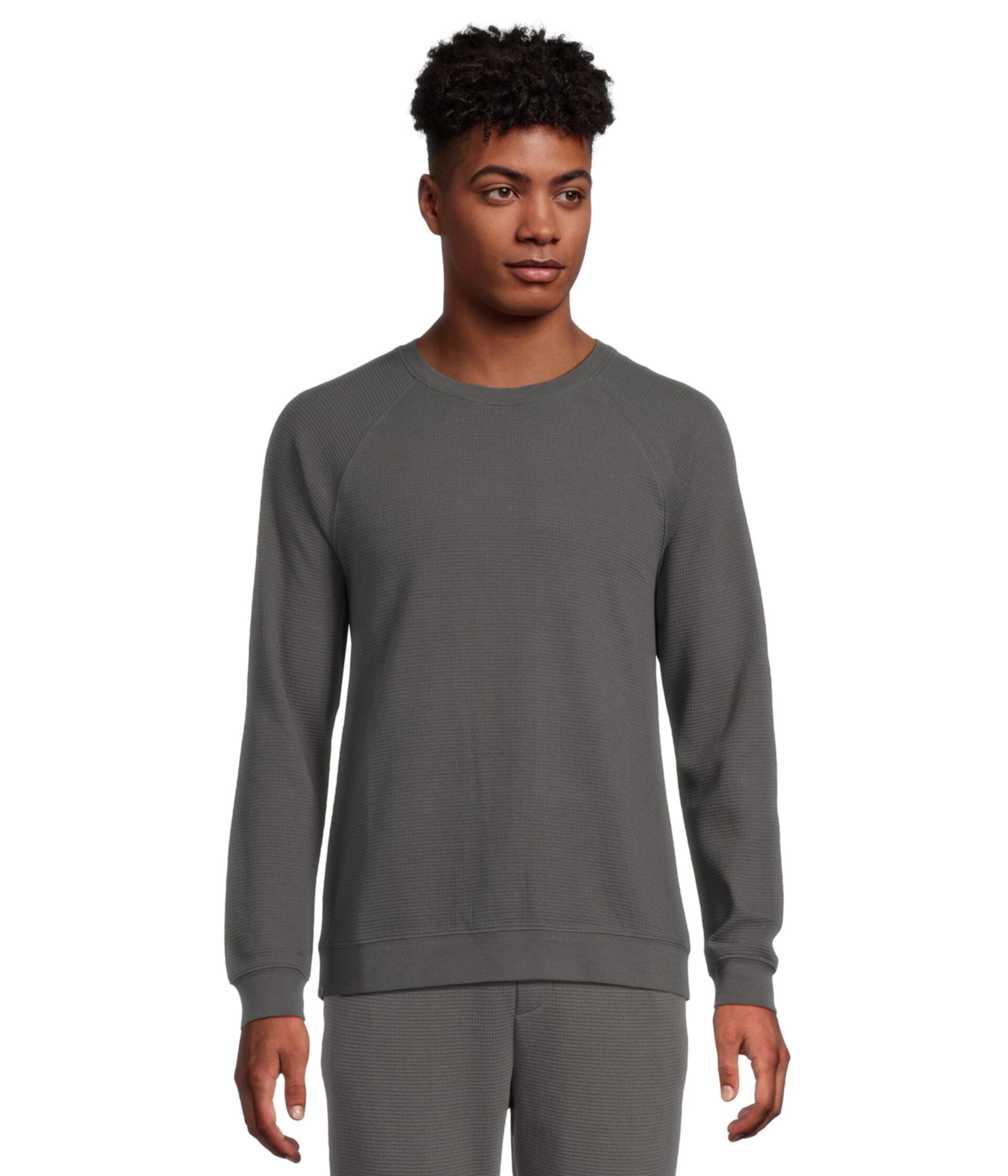 Мужской Свитер Barefoot Dreams Malibu Collection® Waffle Knit Raglan Pullover Barefoot Dreams