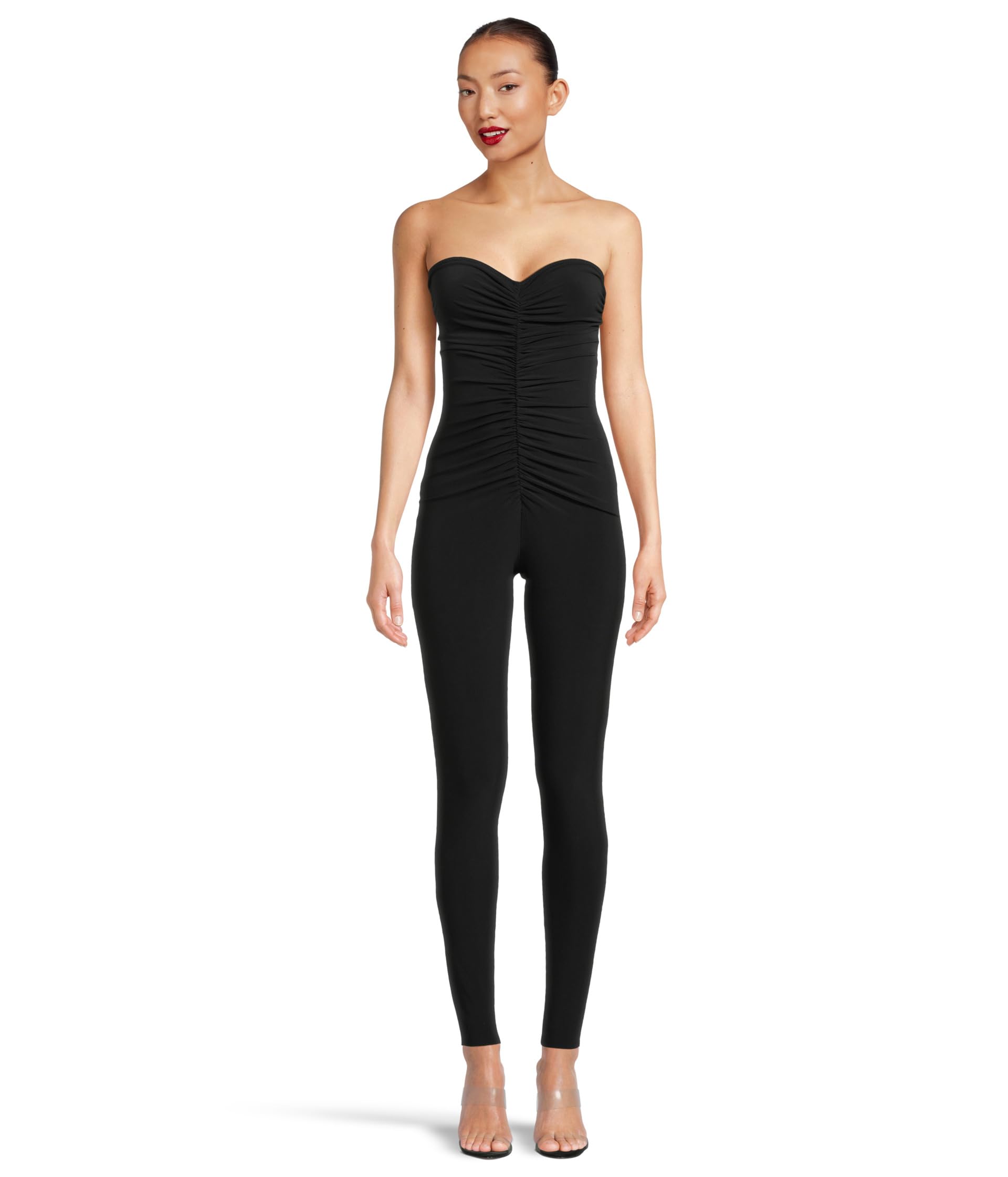 Strapless Shirred Front Catsuit Norma Kamali