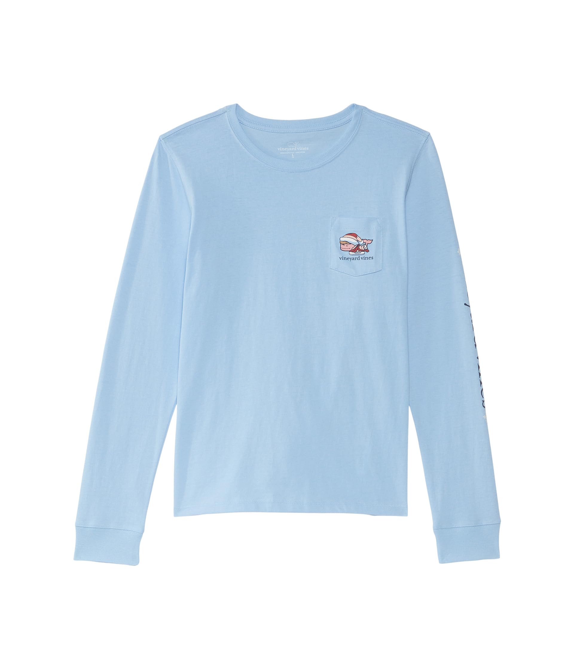 Ice Skater Long Sleeve Pocket Tee (Toddler/Little Kid/Big Kid) Vineyard Vines