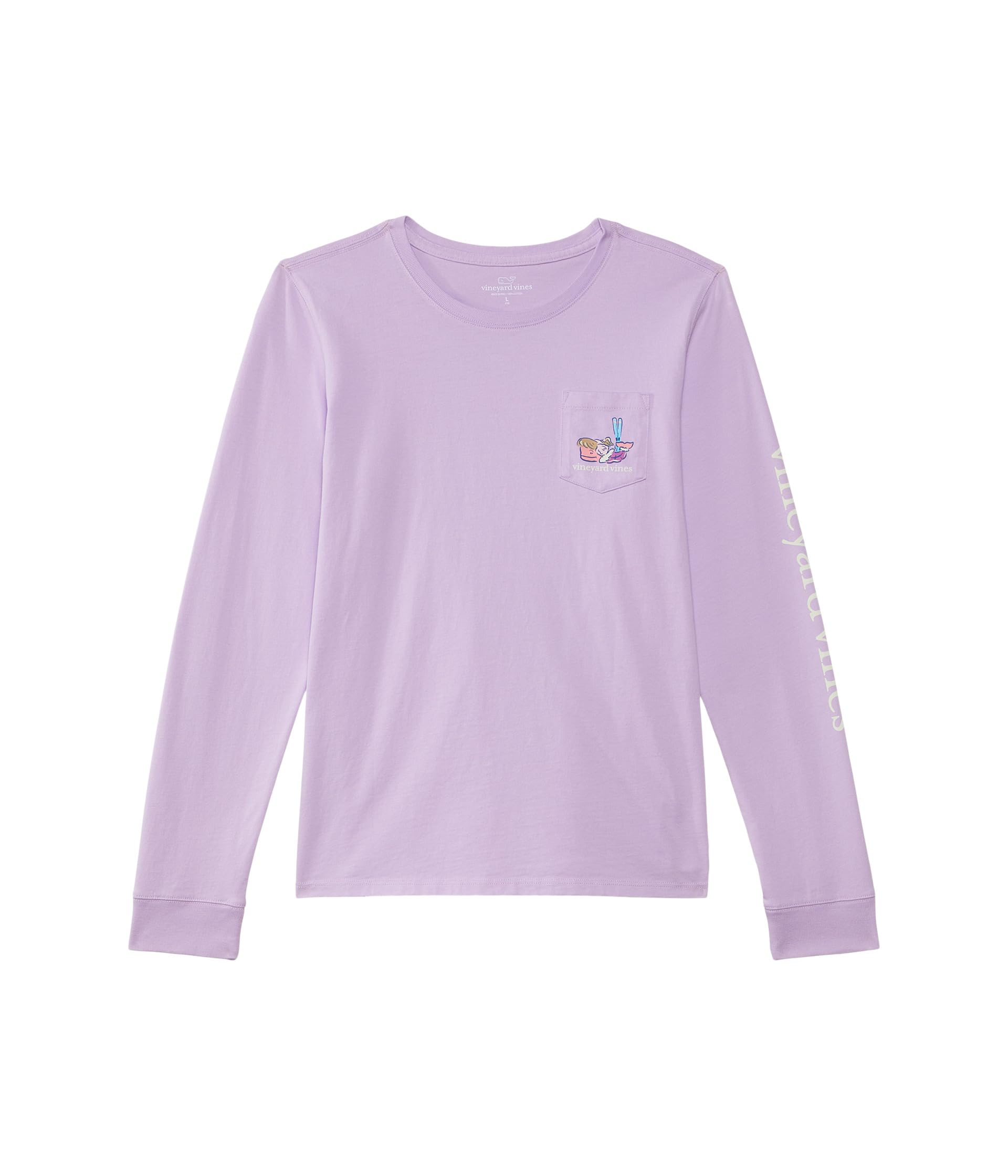 Ski Whale Long Sleeve Pocket Tee (Toddler/Little Kid/Big Kid) Vineyard Vines