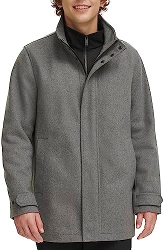 DOCKERS Men's Wool Melton Two Pocket Full Length Duffle Coat Dockers