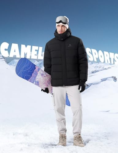 Зимняя утеплённая куртка CAMELSPORTS с водоотталкивающим эффектом и съёмным капюшоном, ветронепроницаемая Camelsports