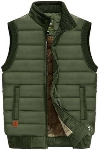 Мужской Пуховый и верхний жилет VtuAOL Winter Puffer Vest с флисом VtuAOL