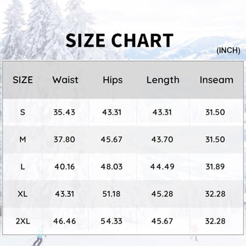 YEEFINE Men's Insulated Snow Ski Pants Waterproof Warm Winter Outdoor Snowboard Bibs with Suspenders YEEFINE