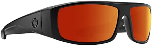 Spy Logan ANSI RX Sunglasses Matte Black with Happy Boost Orange Mirror Lens + Case Spy