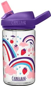 CamelBak eddy+ 14oz Kids Water Bottle with Tritan Renew – Straw Top, Leak-Proof When Closed, Berry Rainbow CamelBak