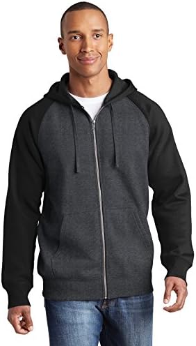 Мужская Ветровка SPORT-TEK Raglan Colorblock Full-Zip Hooded Fleece Jacket - ST269 SPORT-TEK