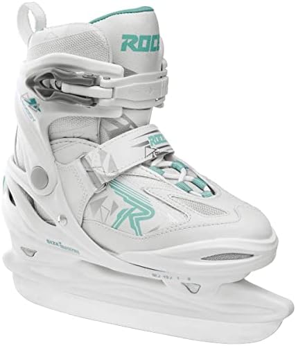 Roces Moody Ice 3.0 Ice Skate for Girls, Adjustable, White/Aqua - 13J-3 Roces