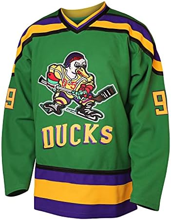 Men Mighty Ducks 33 Greg Goldberg 96 Charlie Conway 99 Adam Banks Stitched Ice Hockey Jerseys MESOSPERO