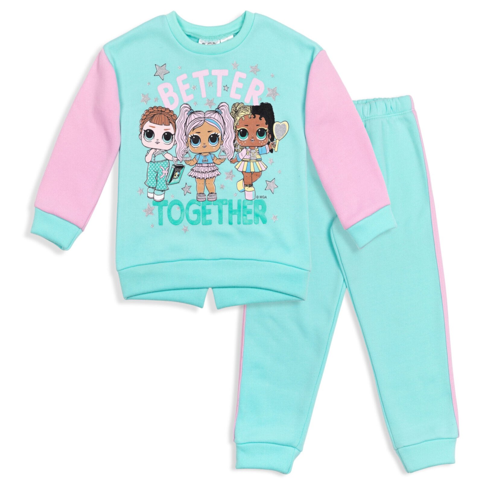 L.O.L. Surprise! Unity Flipside Marine Q.T. Big Girls Fleece Sweatshirt and Jogger Pants Set Little Kid to Big Kid L.O.L. Surprise!