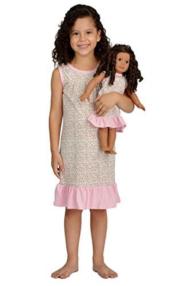 Girl & Doll Matching Outfit Clothes Pajama Nightgown Set For Girl & Doll Fits American Girl Dolls - Size 8 Pink Butterfly Closet