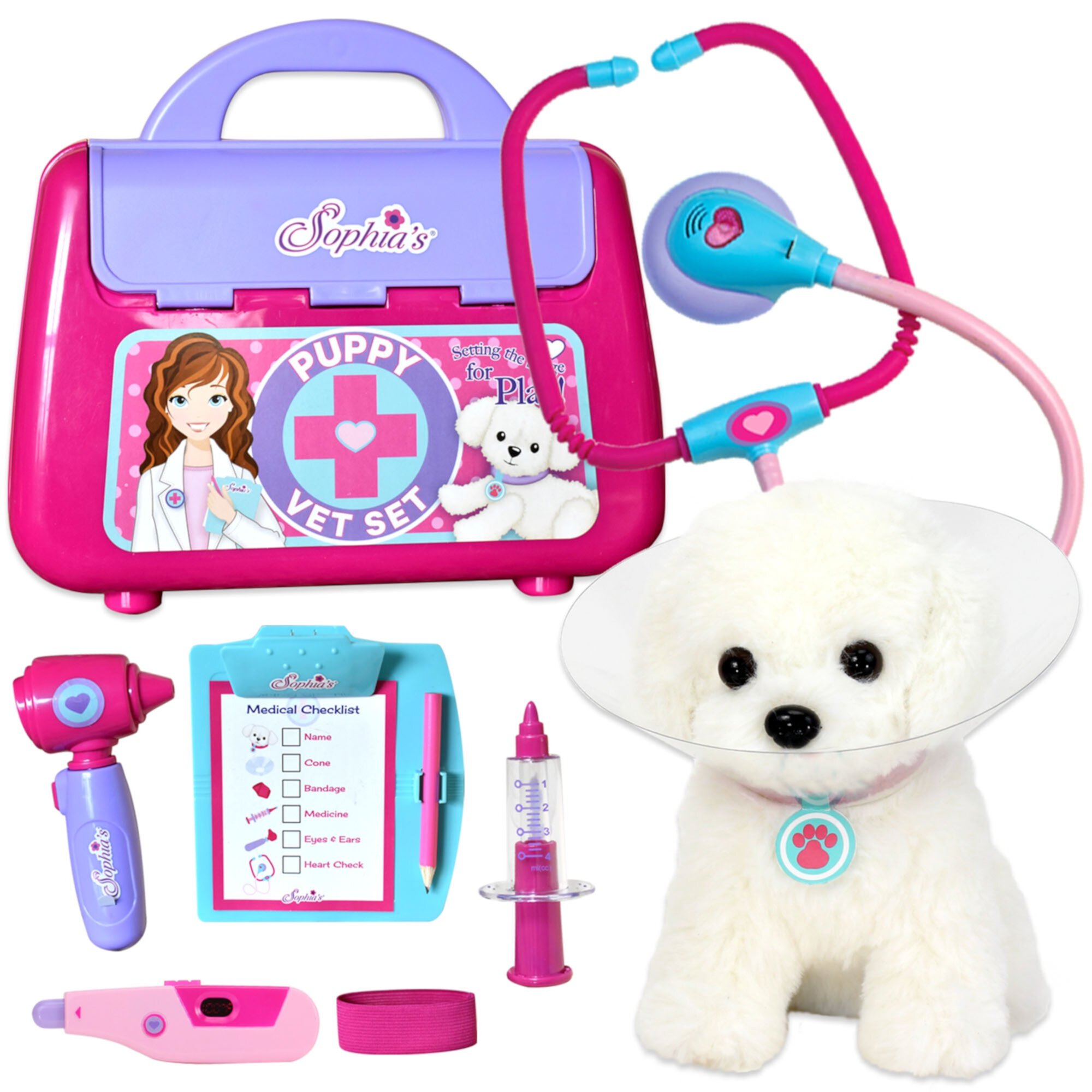 Sophia's 10-Piece Veterinarian Kit with Realistic Devices and Puppy for 18" Dolls, Multi Sophia's