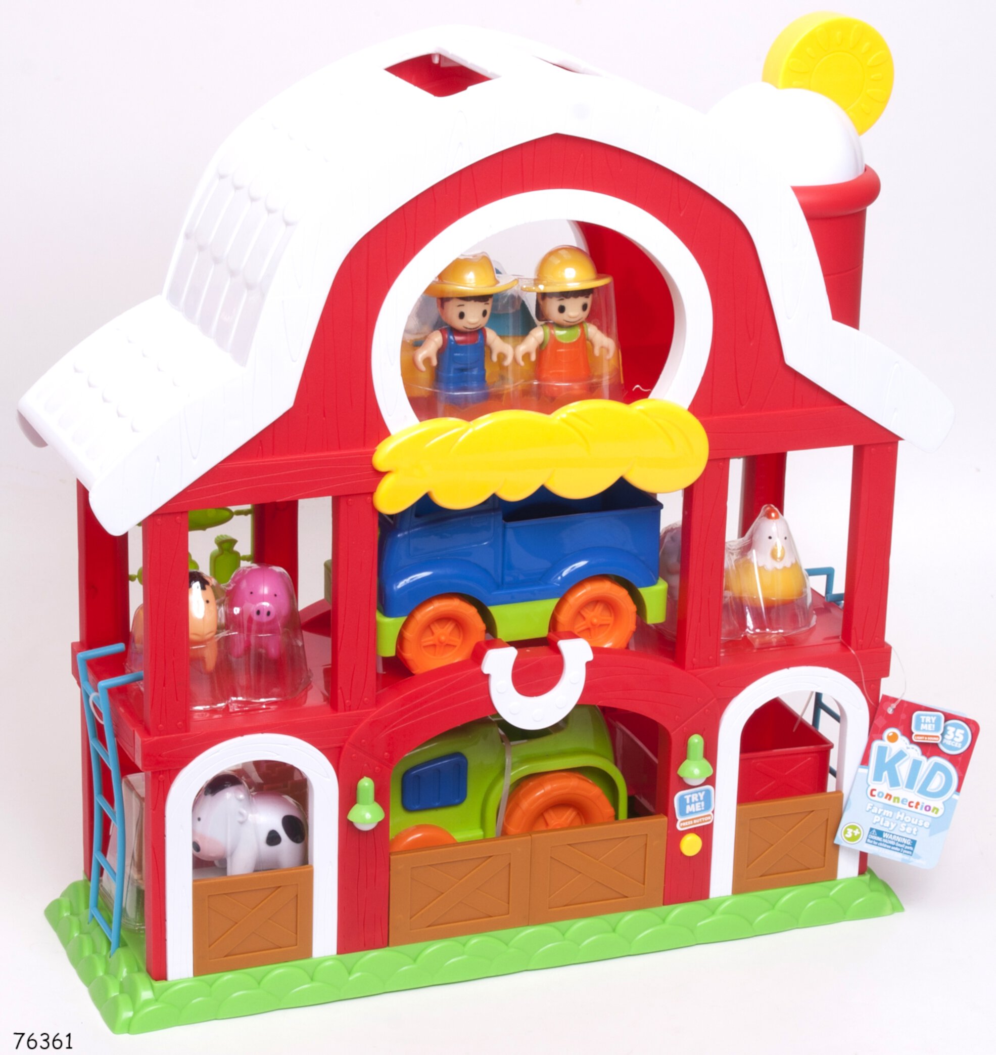 Kid Connection Farm House Play Set with Animals - Lights Up with Sound,35 Pieces Kid Connection