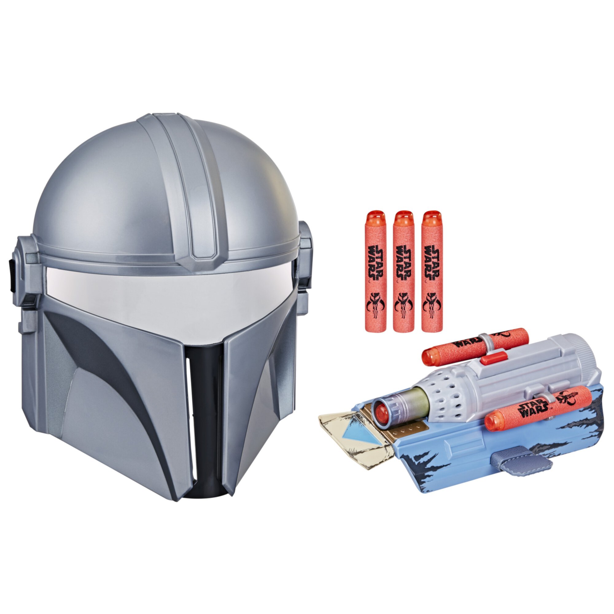 NERF Star Wars The Mandalorian Mask & Gauntlet, Star Wars NERF Blaster & Mask, Kids Christmas Gifts Star Wars