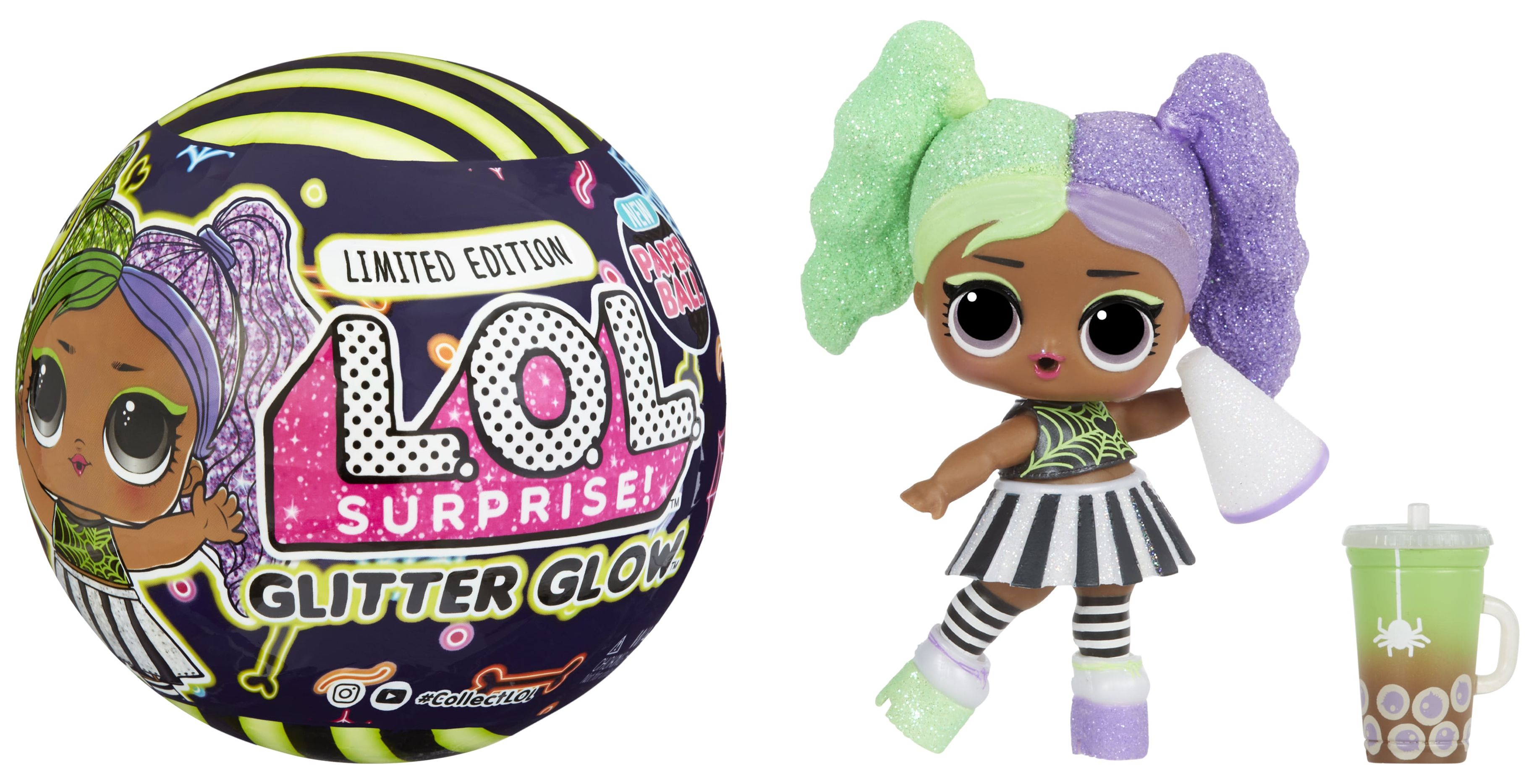 LOL Surprise Glitter Glow Doll Cheer Boo with 7 Surprises, Halloween Dolls, Accessories, Limited Edition Dolls, Collectible Dolls, Glow-in-the-Dark Dolls Ages 4+ L.O.L. Surprise!