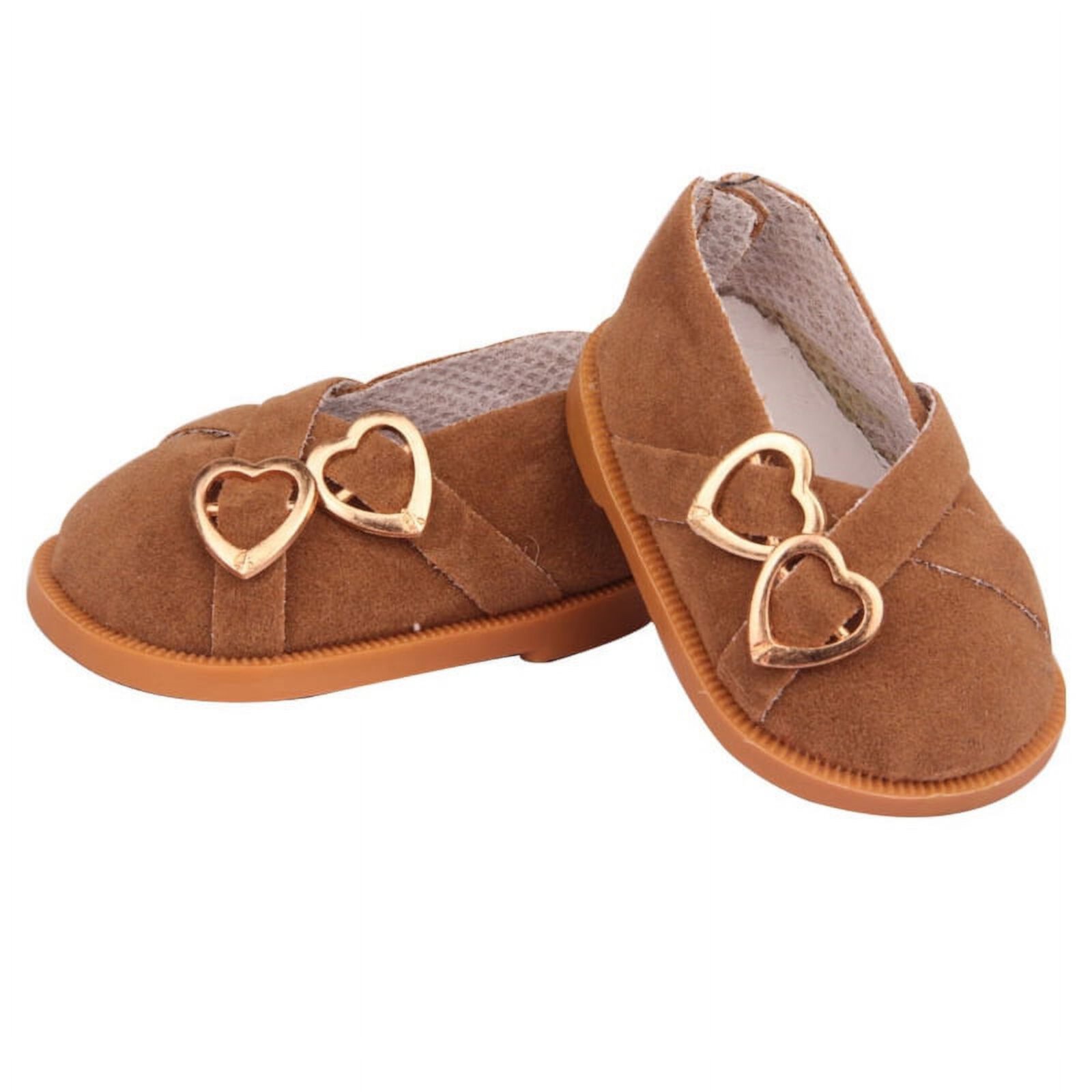 Brown Double Heart Shoes Fits 18 Inch Dolls-18 Inch Doll Shoes My Brittany's