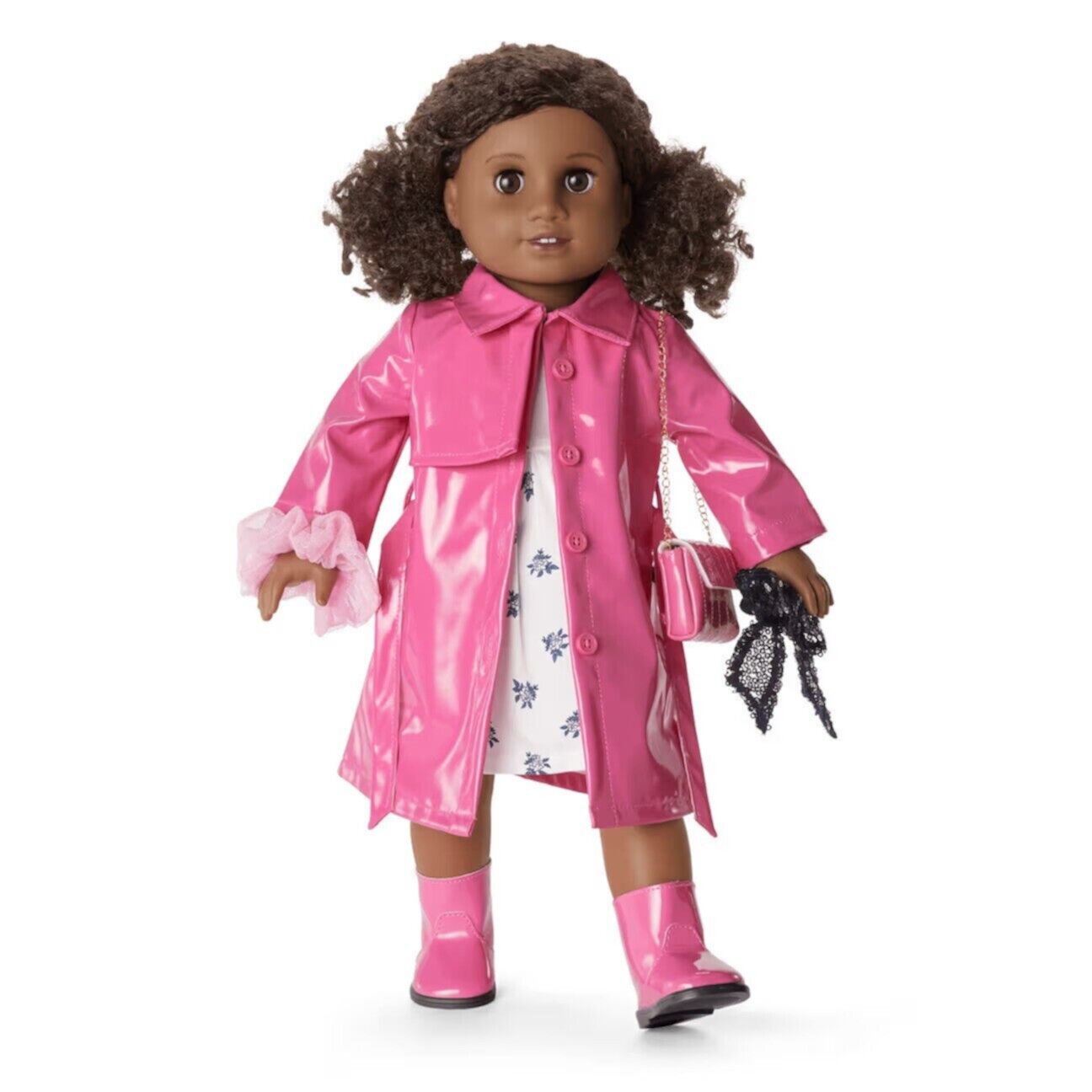 American Girl X Something Navy Perfectly Pink Trench for 18 inch Dolls American Girl