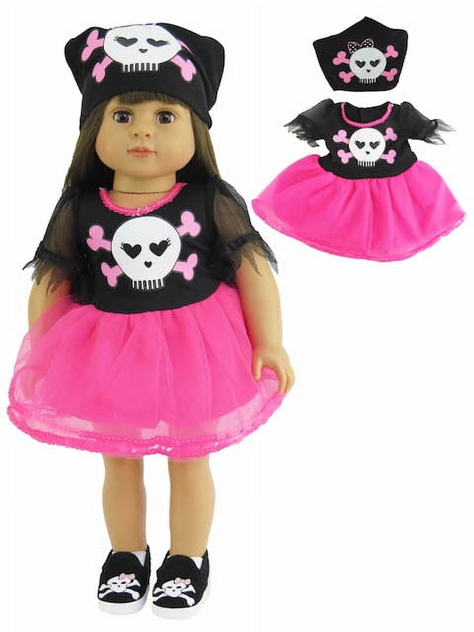 Pink Buccaneer Dress with Hat For 18 Inch Dolls | American Fashion World American Fashion World