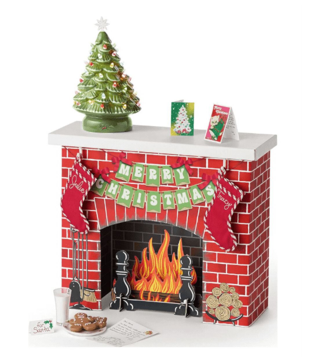 American Girl Julie's Christmas Fireplace for 18 Dolls American Girl