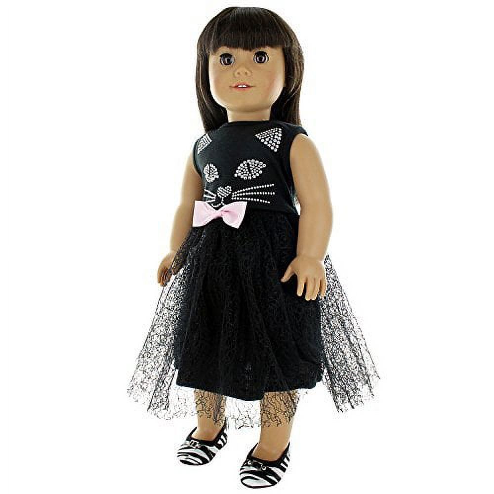 Doll Clothes - Black Cat Outfit Fits 18 inch American Girl & Other 18 inch Dolls Pink Butterfly Closet