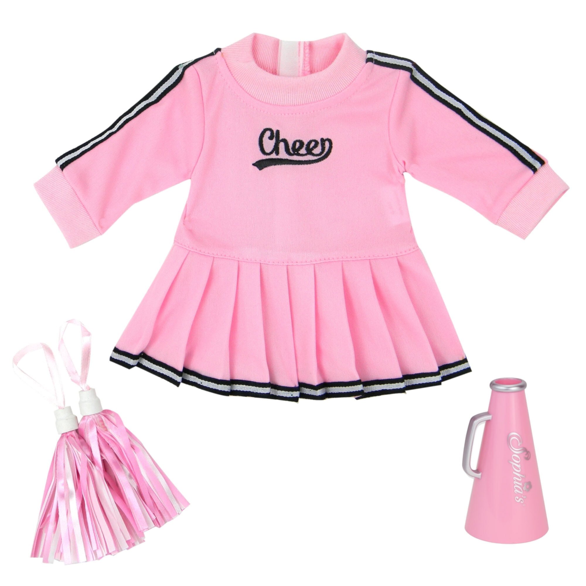 Sophia’s Cheerleader Dress, Pom-Poms, & Megaphone Set for 15" and 18” Dolls, Hot Pink Sophia's