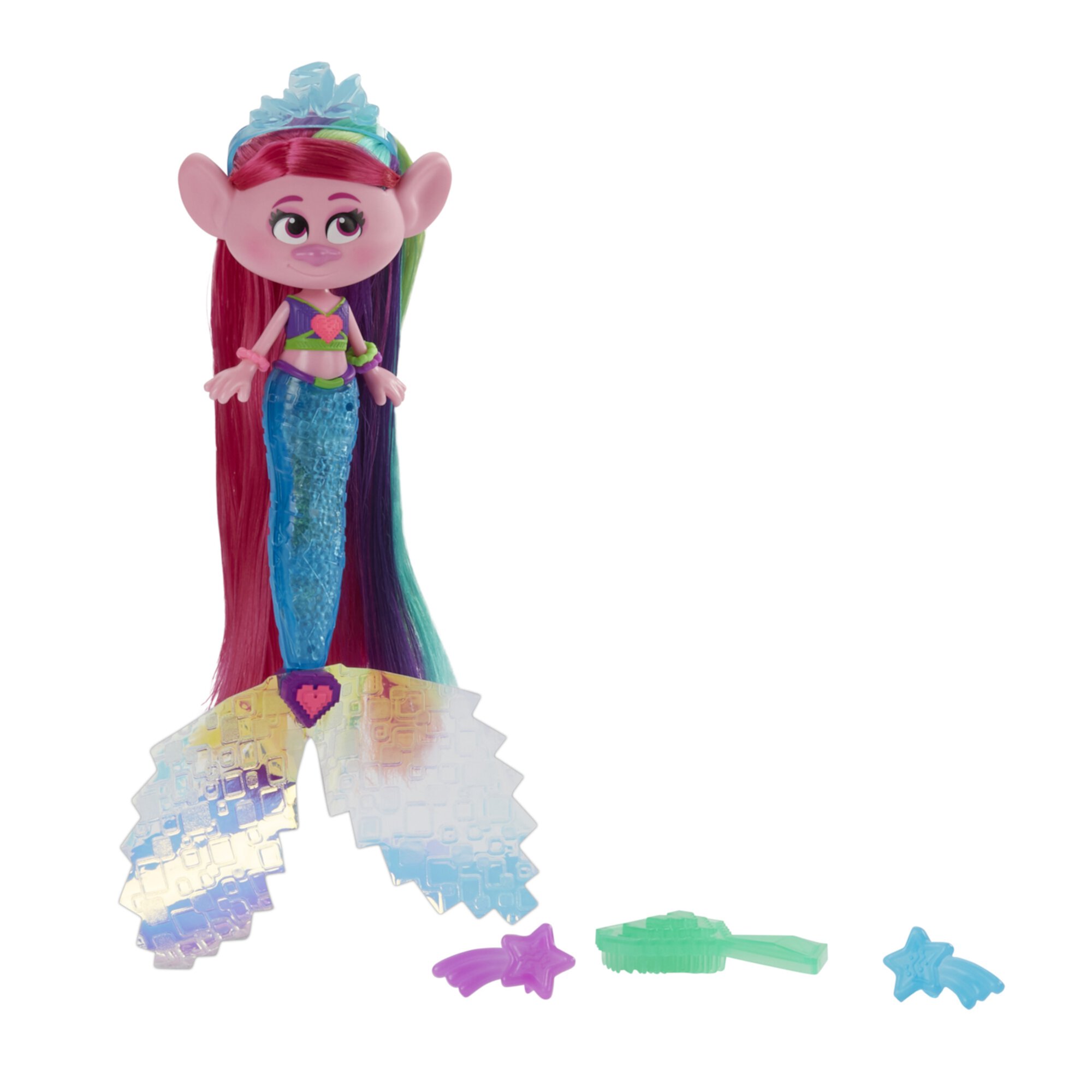 DreamWorks Trolls TrollsTopia Techno Mermaid Poppy Doll, Ages 4 and Up Trolls