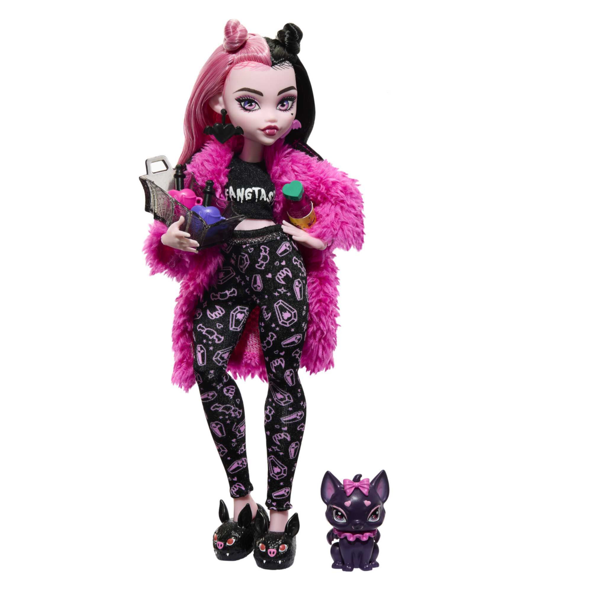 Monster High Draculaura Fashion Doll and Accessories, Creepover Party Set with Pet Monster High