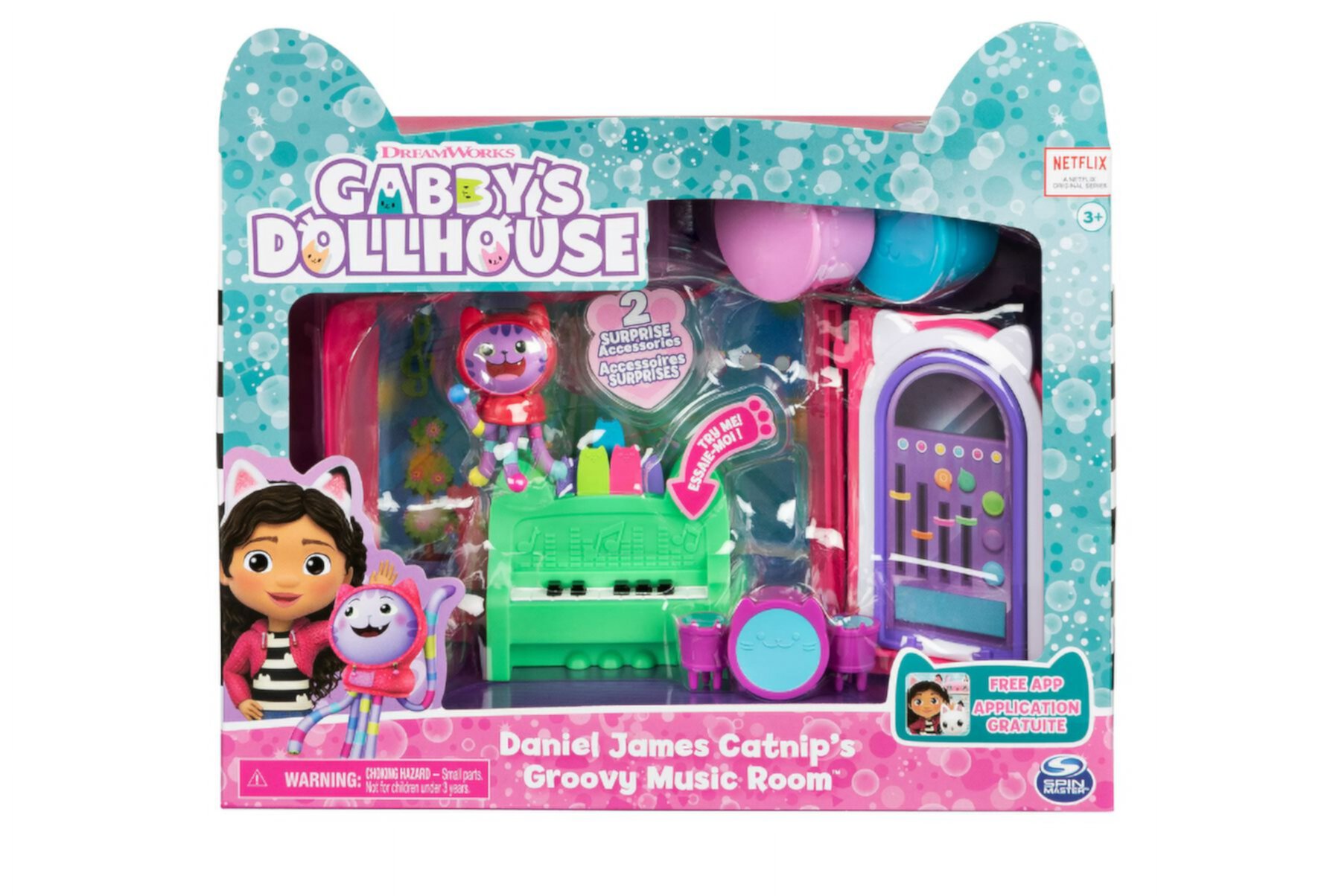 Gabby’s Dollhouse, Groovy Music Room Playset with Daniel James Catnip Figure Gabby's Dollhouse