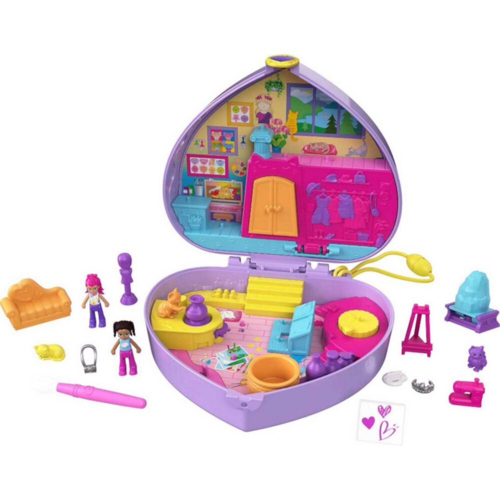 Polly Pocket Starring Shani Art Studio Compact Miniature Playset Polly Pocket