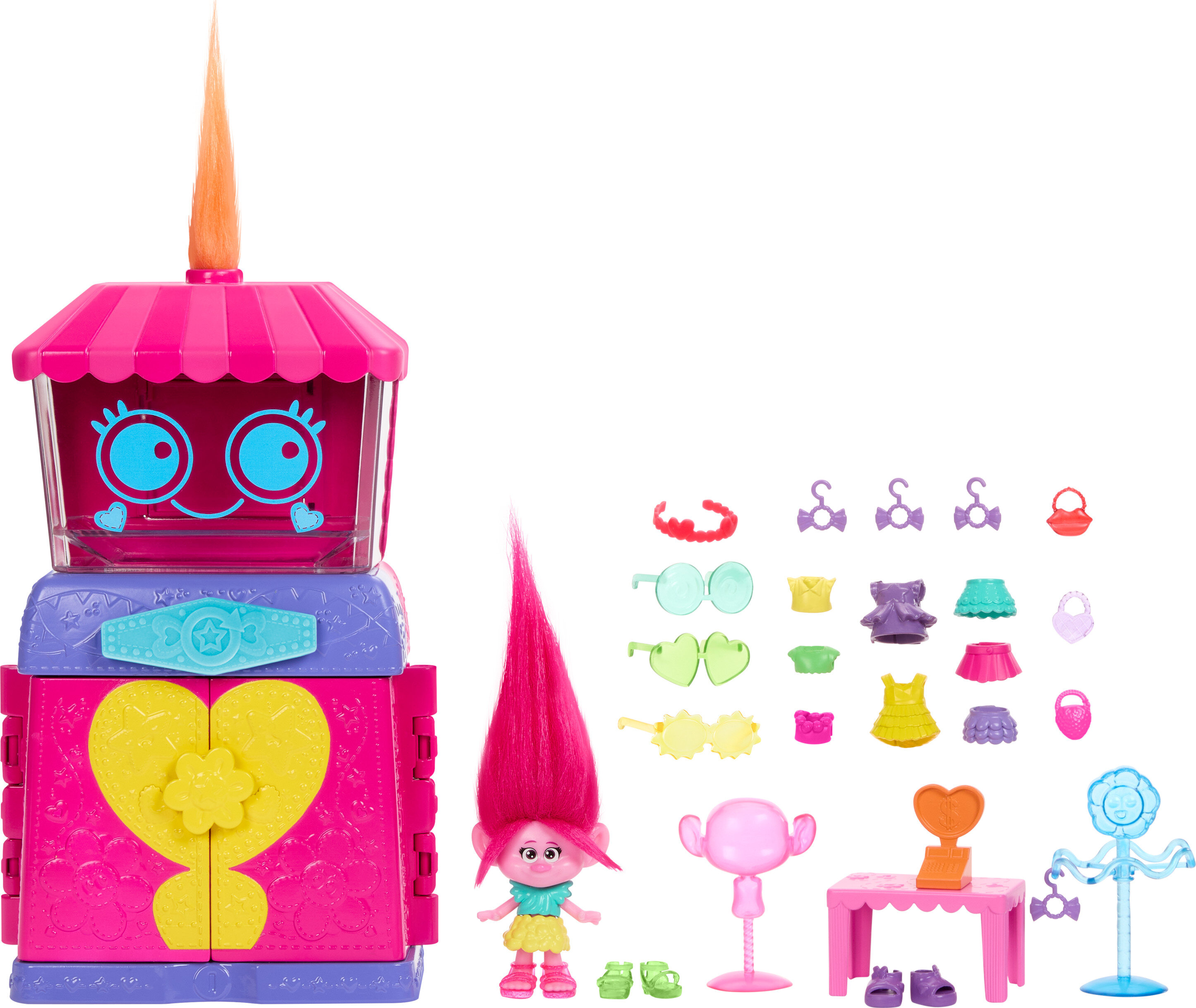 DreamWorks Trolls Fun Fair Surprise Fairtastic Fashion Boutique Playset with Small Doll Trolls